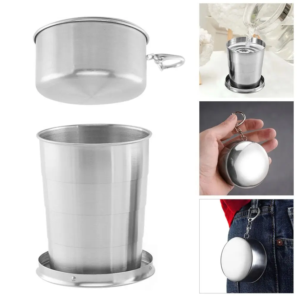 

Outdoor Stainless Steel Travel Collapsible Cup Folding Coffee Handcup Telescopic Mug