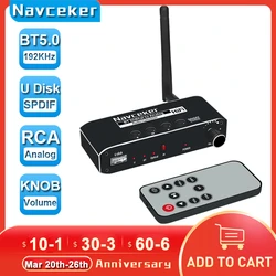 2024 najlepszy cyfrowy do analogowy konwerter Audio DAC odbiornik Bluetooth optyczny dysk USB Toslink do Adapter Stereo Jack RCA 3.5mm