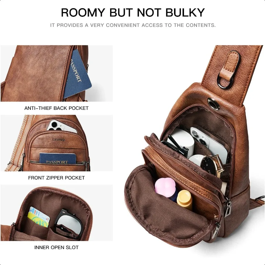 7Lสลิงกระเป๋าสําหรับผู้หญิงผู้ชายCrossbodyไหล่Tote Bletกระเป๋ากระเป๋าเป้สะพายหลังFanny Packกระเป๋าเดินทางหนังFaux