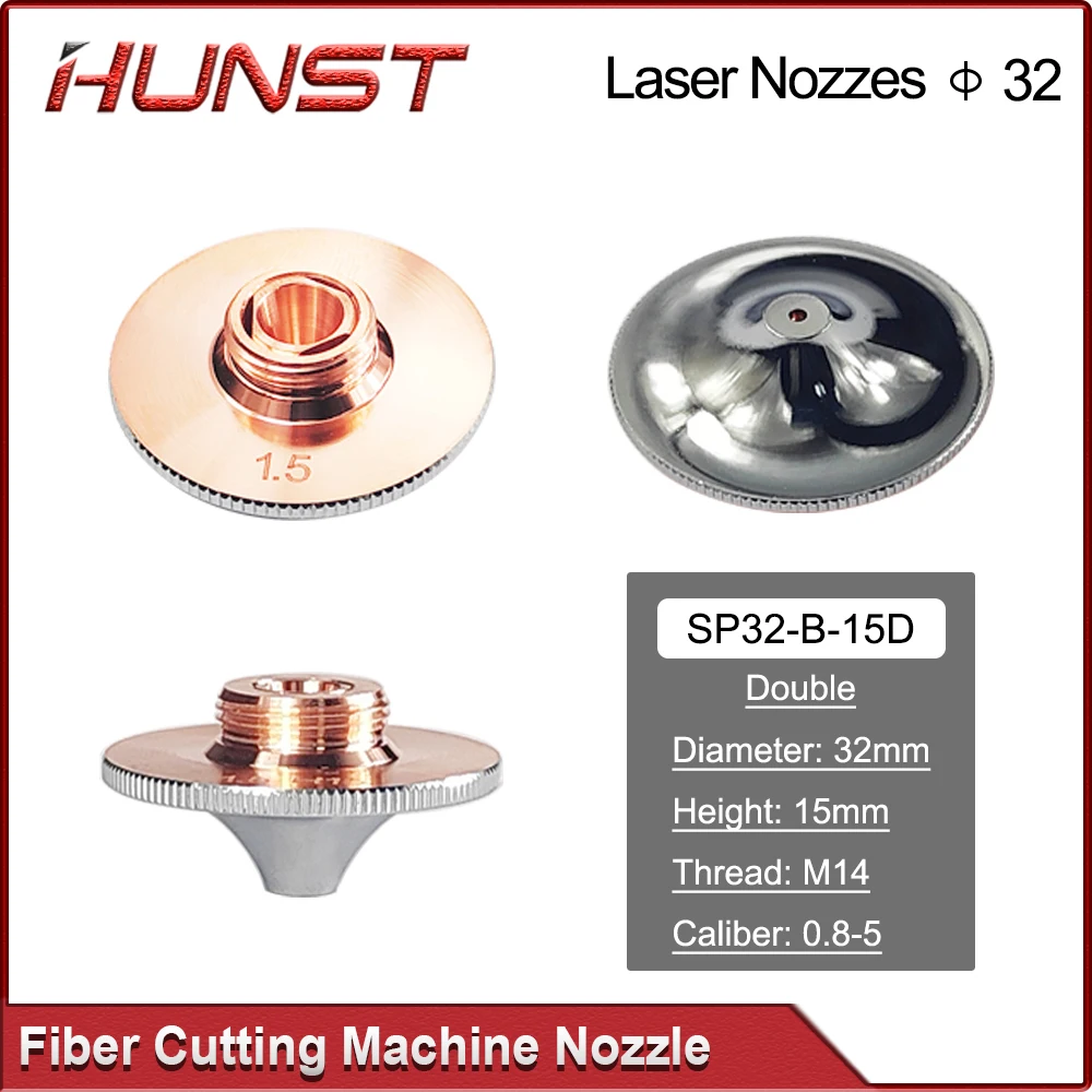 Imagem -05 - Hunst-bico Laser para Cabeça de Corte a Laser de Fibra Única Camada Dupla Diâmetro 32 mm Diâmetro 0.84.0 Adequado para Raytools 10 Pcs