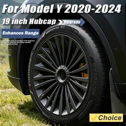 4PCS Hub Cap for Tesla Model Y 19-Inch Wheel Cap Performance Replacement Automobile Hubcap Full Rim Cover Accessories 2019-2024