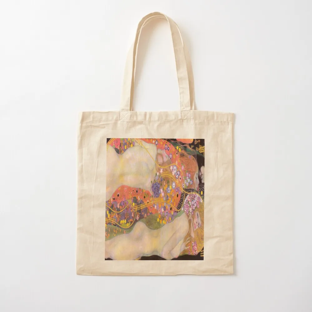 Waterslangen Gustav Klimt Tote Bag Dames boodschappentas Canvas tas Grote tassen voor dames
