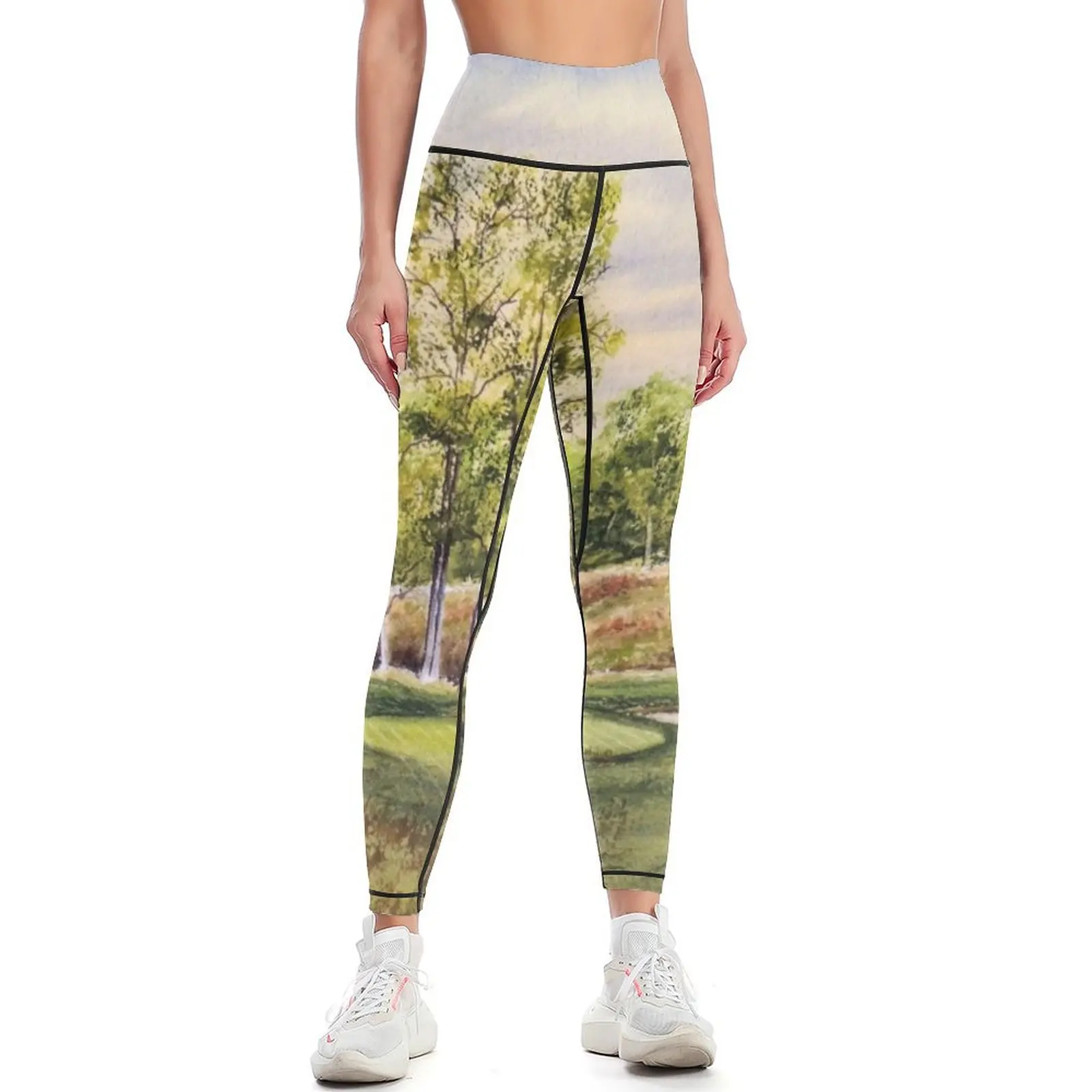 Merion Golf Course 17th Green Leggings legging pants raises butt sports shirts gym Womens Leggings