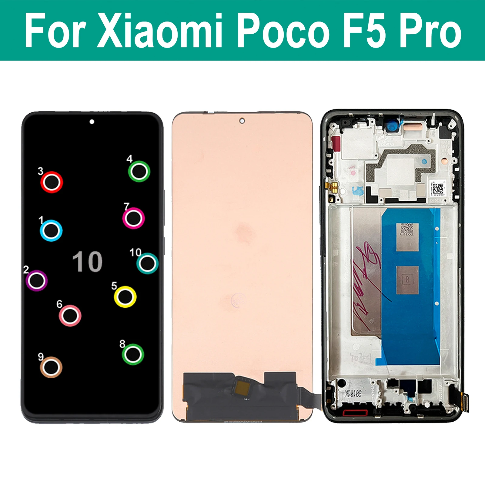 

ЖК-дисплей AMOLED с сенсорным экраном и дигитайзером в сборе для Xiaomi Poco F5 Pro F5Pro 23013PC75G