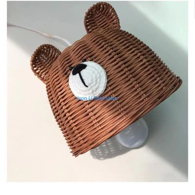 Y08D Recém -nascido Photography adereços Urso fofo para cabeça Chapeleiro Chandelier Light Shade Ten Iluminação Lâmpada o