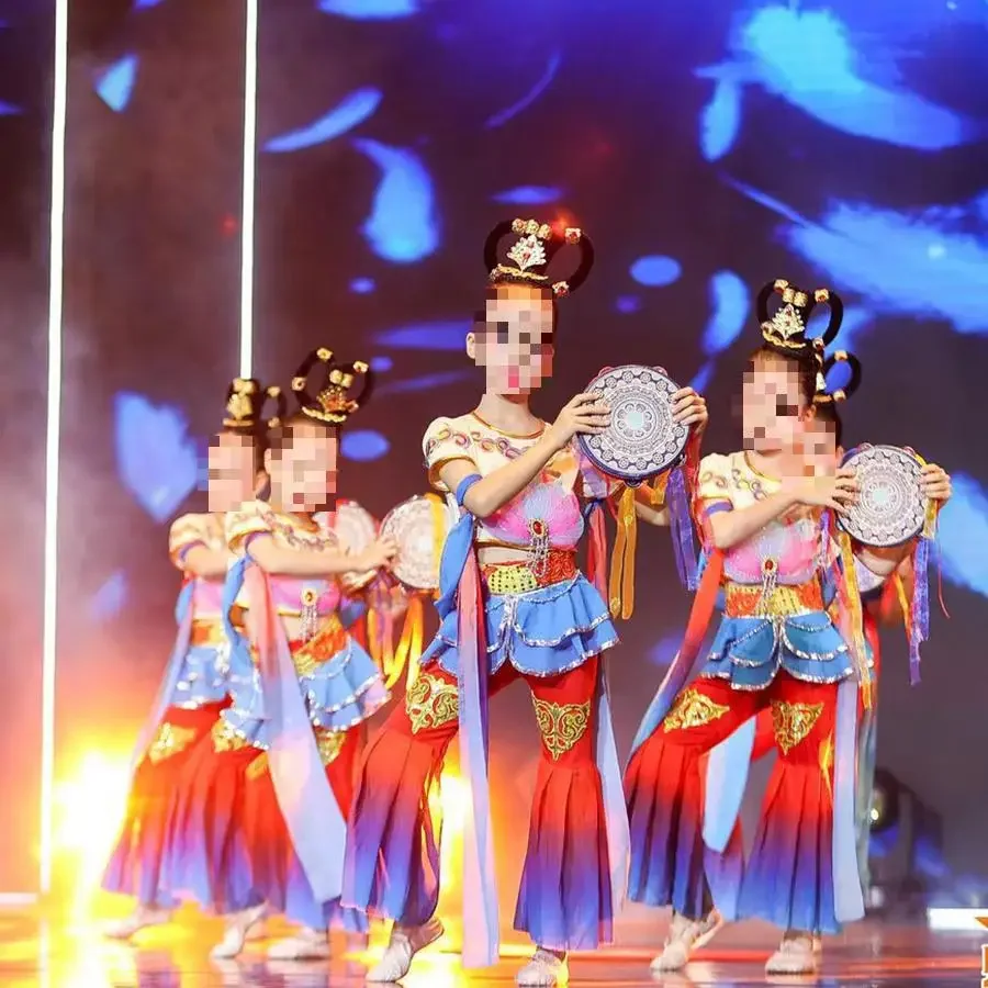 Feitian Music Drum Performance Costume Dunhuang Drum Dance Costume Girl's Classical Dance Costume Wonderful Sound Rebound Pipa P