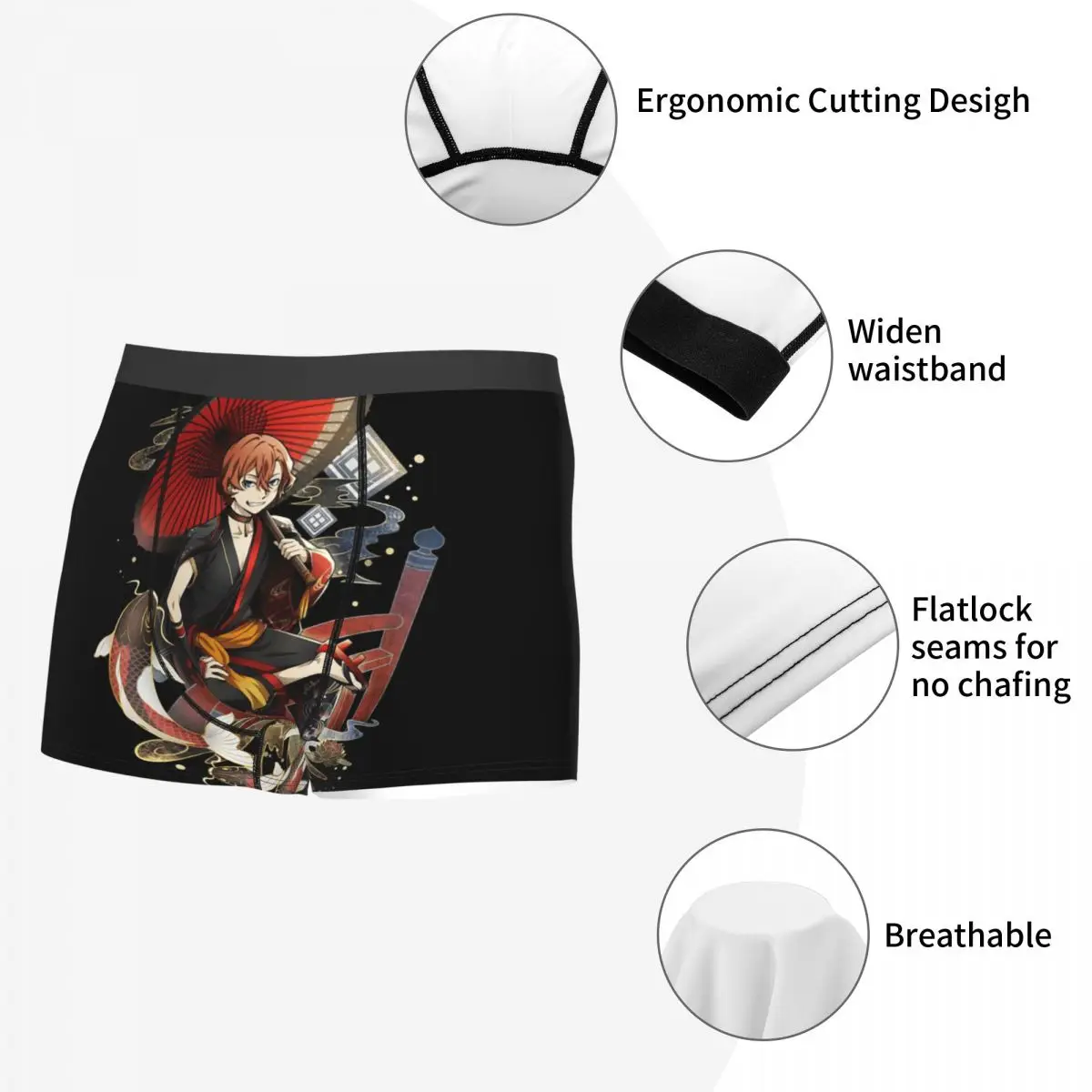 Bungou Stray Dogs Chuuya Nakahara Men Underwear, Highly Breathable printing Top Quality Birthday Gifts