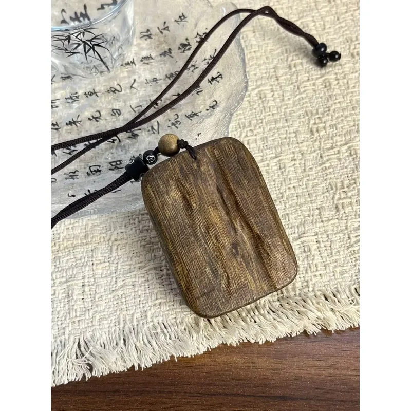 Hainan Natural Agarwood Raw Material Log Pendant Ping An Brand High End Jewelry Cultural Ornament Necklace Accessory for Men
