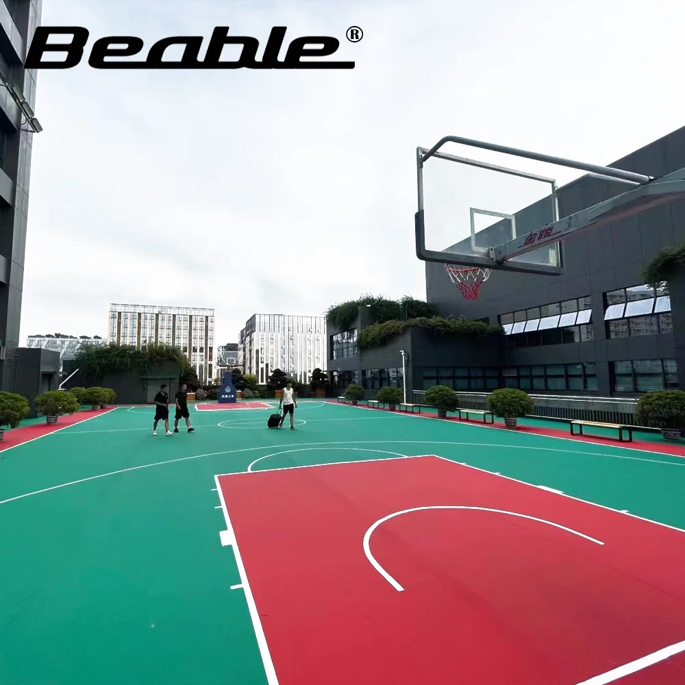 Beable Outdoor 5.0mm Official Basketball Volleyball Tennis Court Covering  Multipurpose Flooring Supports Customization  LOGO