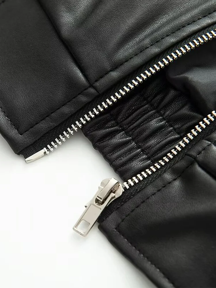 유럽 및 미국 스타일 여성 의류 신상 패셔너블하고 다재다능한 루즈 캐주얼 라펠 가죽 재킷