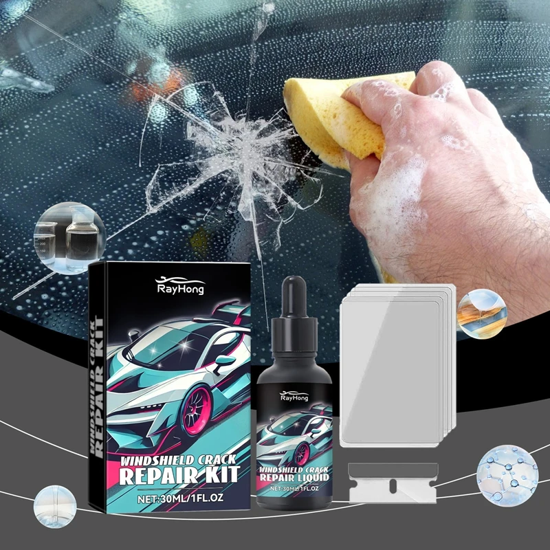 Car Glass Repair Window Cracks Gone Kit Remove Scratch Auto Glass Scratch Eraser for Cars Trucks Motorcycles