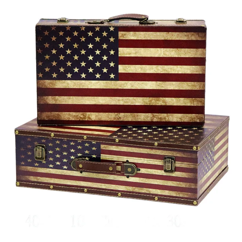 

Vintage Style PU Suitcase Luggage Vintage Hardshell Computer Bag Carry On Storage Luggage Bag Laptop Travel Box with Handle