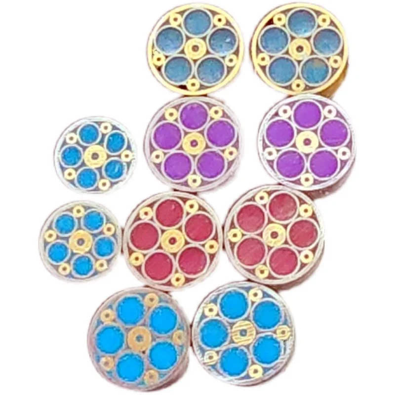 6pcs/lot 60mm Length 6mm Diameter 3 Colors Brass Stainless Steel Material Mosaic Rivet Decorate Colored Flower Pin Nail DIY Part