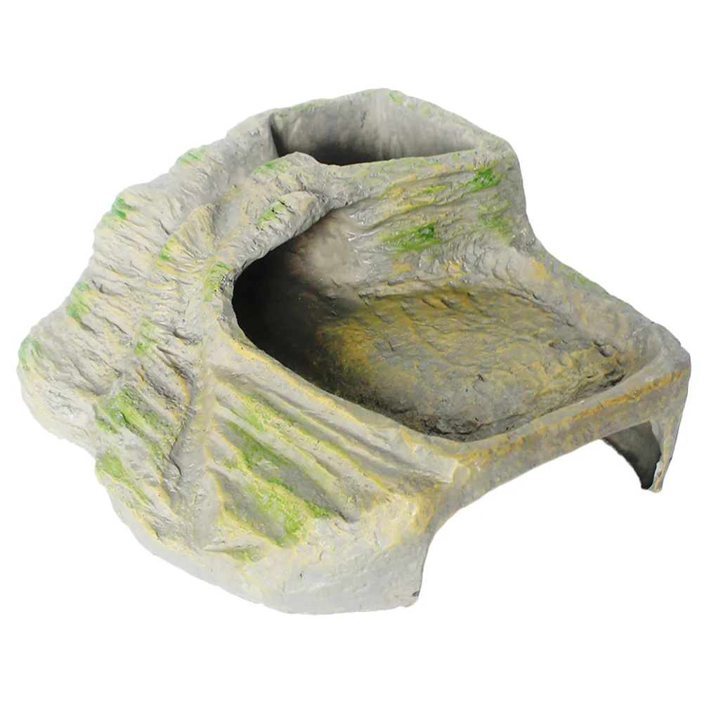

Resin Turtle Flowing Water Terrace Decoration Platform Basking Cave for Spider Tortoise Reptile Tank Props Realistic Rockery