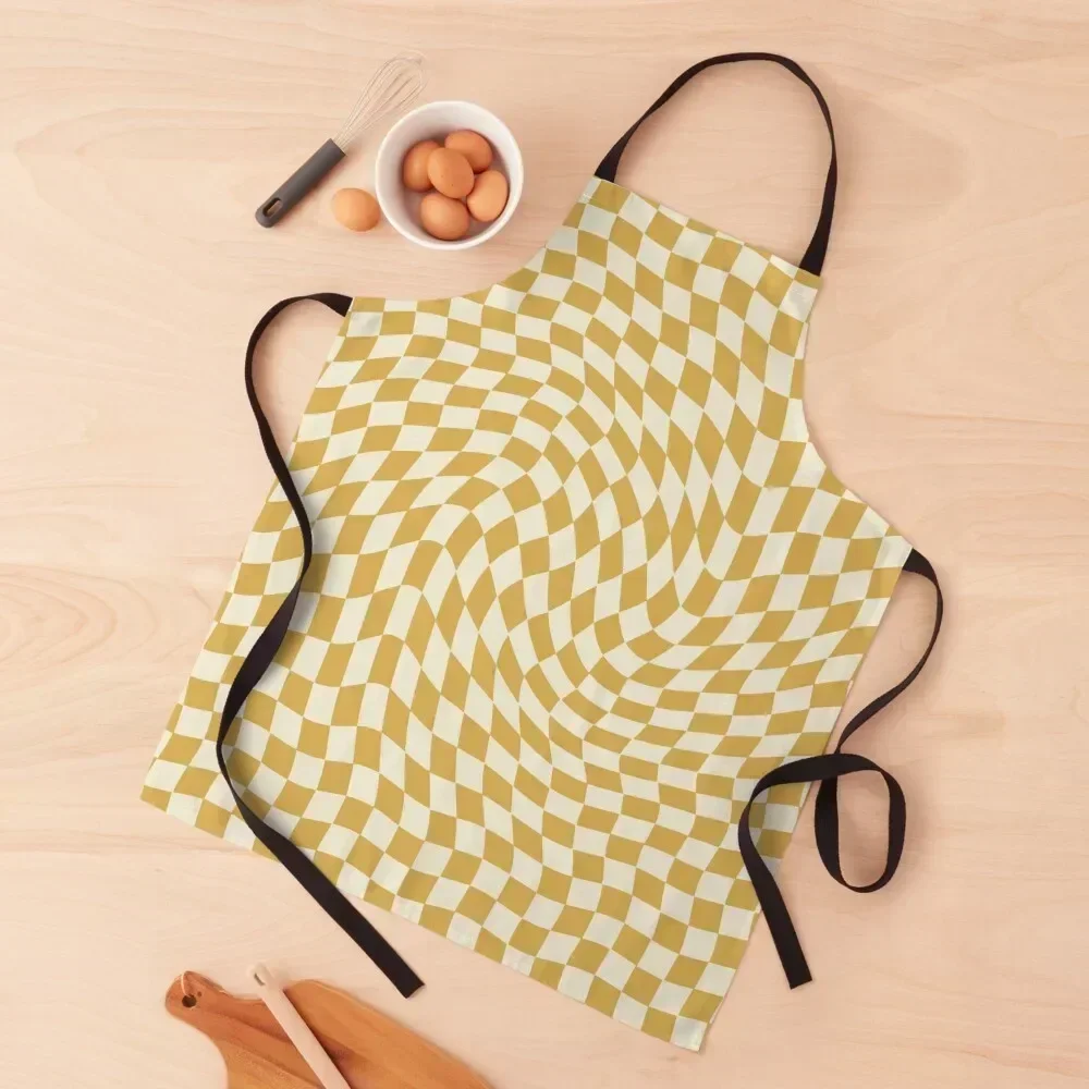 

Check - Wavy Yellow Squares Apron Kitchen Items For Home Kitchen Utensils man chef uniform Apron