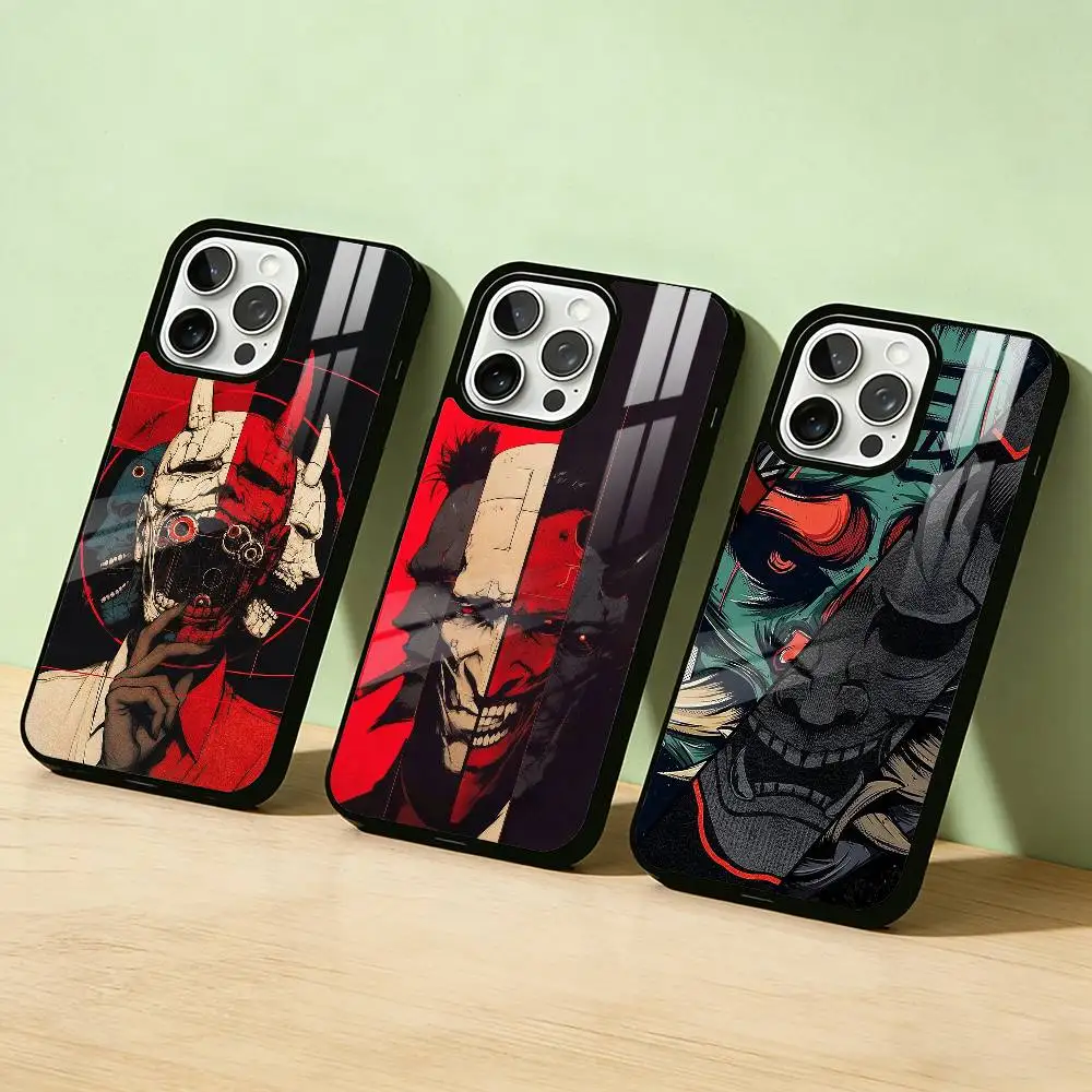 

AAA Japan Ghost Face Samurai Phone Case Color Silver Shell For IPhone 17 16 15 14 13 12 11 Pro Max Plus
