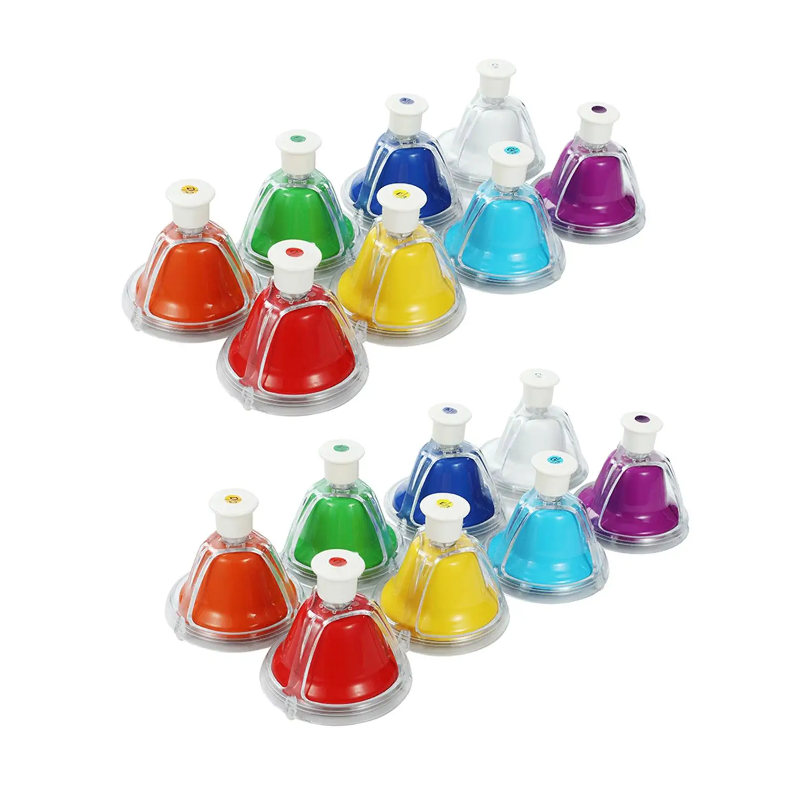 8 Notes Colorful Hand Bells Set Interactive Activity Rainbow Colors Music Bells