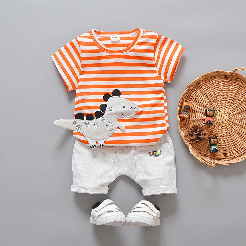 New Summer Baby Boys Girls Clothes Suit Children Cartoon Casual T-Shirt Shorts 2Pcs/Sets Toddler Cotton Costume Kids Tracksuits