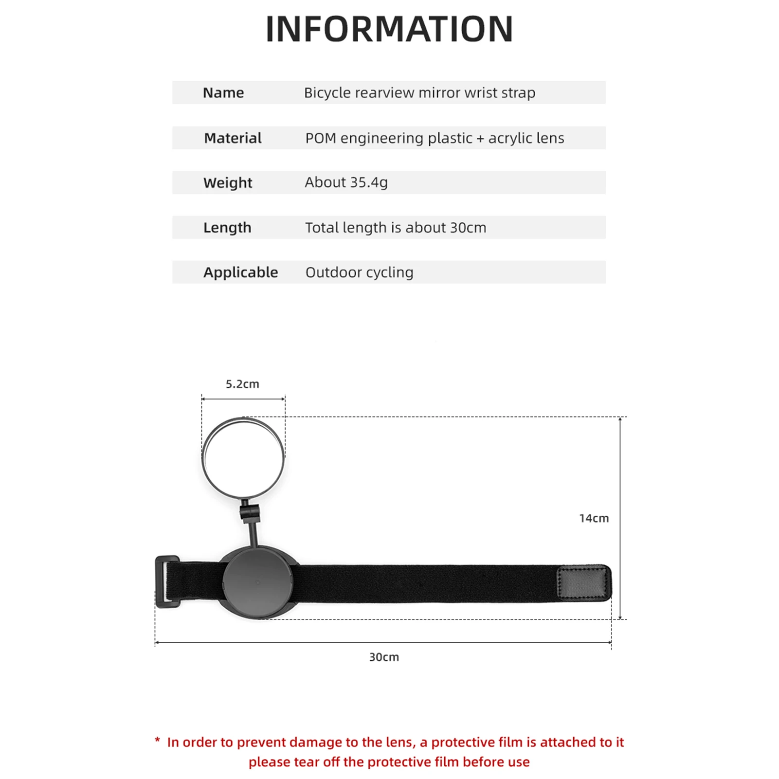 Bicycle Wrist Band Rearview Mirror Bike Rear View Mirror 360 Degrees Adjustable Safety Riding Reflex Rear Mirror For Bike Part