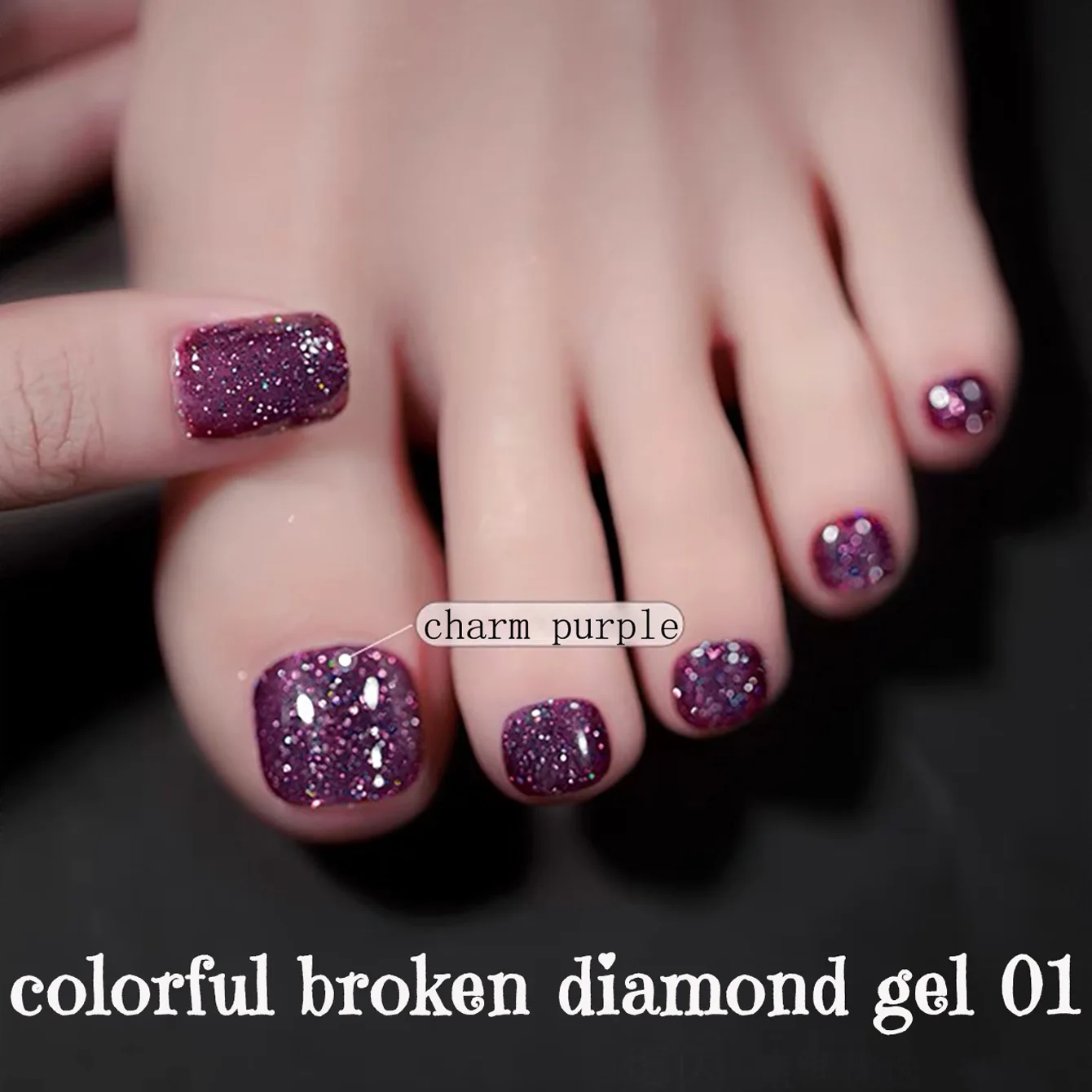 1-8 Stück PSK Glänzender Bunter Gebrochener Diamant Gel-Nagellack 2026 Neu Aufhellender Glitzer Rosa Blau Rot Gel-Nagelkunst Nagelzubehör – Detail 3