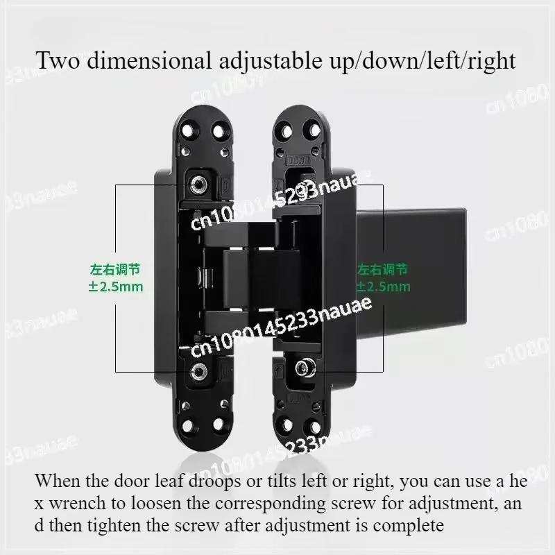 Invisible Door Automatic Closing Hinge Self-closing Silent Concealed Hidden Wooden Door Hydraulic Buffer Cross Hinge 180 Degrees