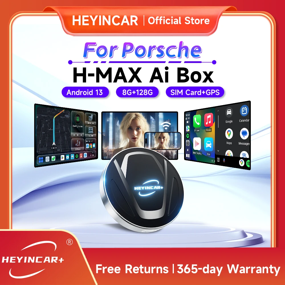 

2024 New HEYINCAR CarPlay Smart Ai tv Box Android 13 8GB+128GB For Porsche Macan Panamera Cayenne Taycan 718 918 For YouTube