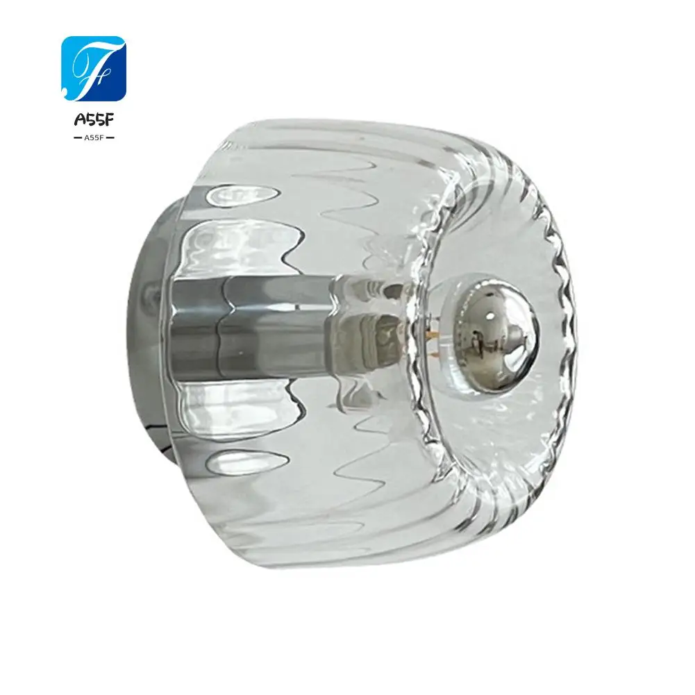 

A55F-Современный стеклянный настенный светильник, лампа E14, совместимая декоративная лампа для спальни, гостиной, прихожей, теплый свет