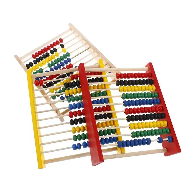 Montessori Teaching Aids Abacus Rack Children\'s Early Education Colorful Calculation Rack Ten Wooden Toys Back To School Gift