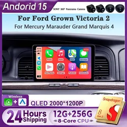 Android 15 Carplay Auto For Ford Grown Victoria 2 For Mercury Marauder Grand Marquis 4 1997 - 2011 Car Radio Multimedia Video 4G