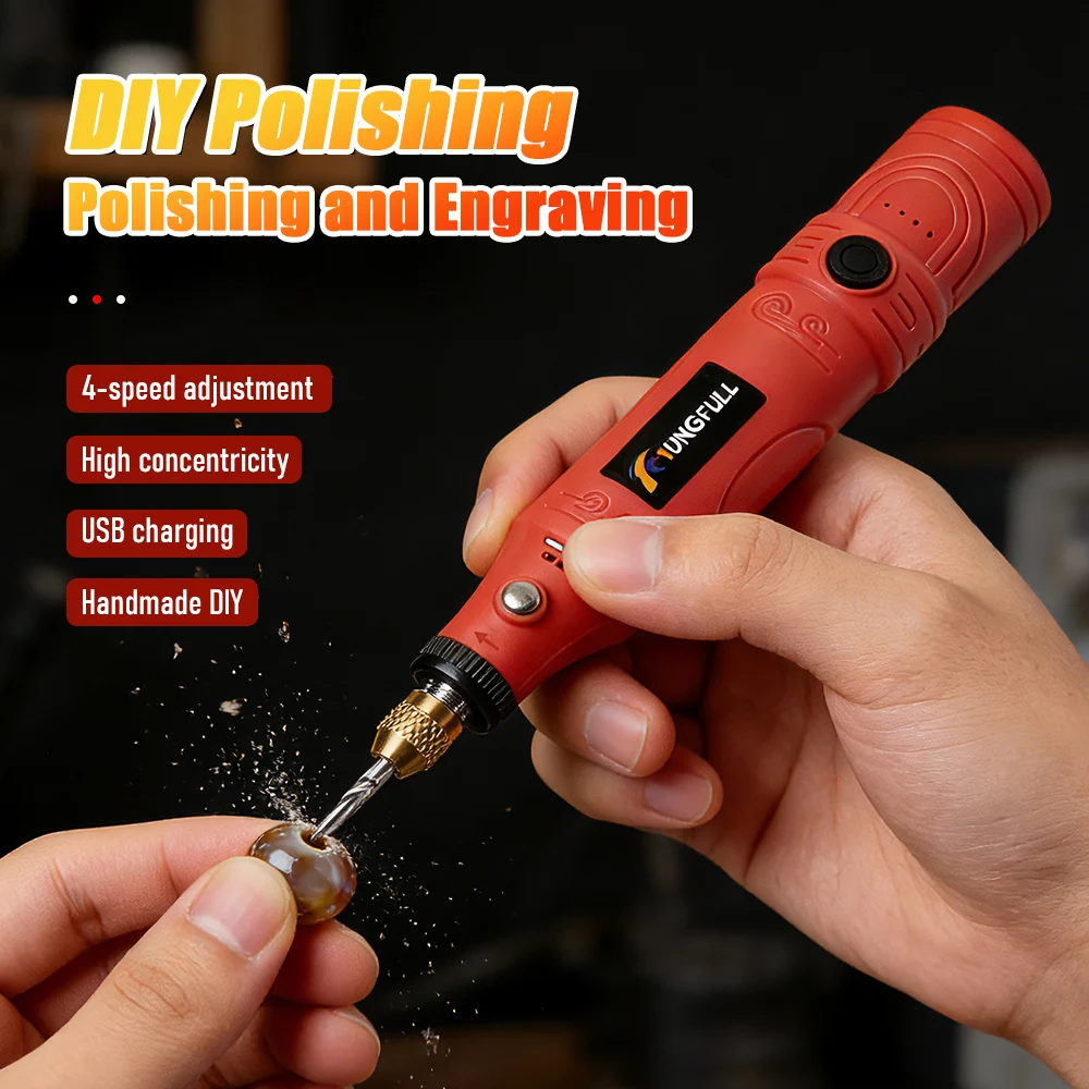 

4 Speed USB Cordless Rotary Tool Kit With 24/75/288/361PCS Accessory Mini Wireless Drill Engraving Pen For Jewelry Metal Glass