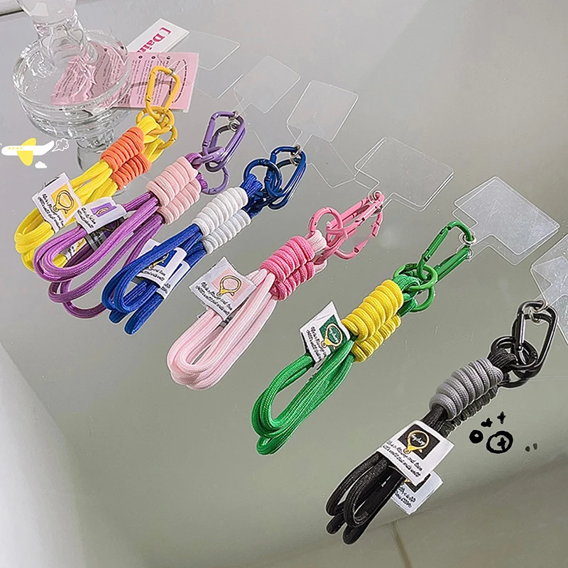 Color Combination Short Mobile Phone Lanyard Can Be Portable Anti-release Rope Hanging Wrist Pendant Clip Hanging Decoration