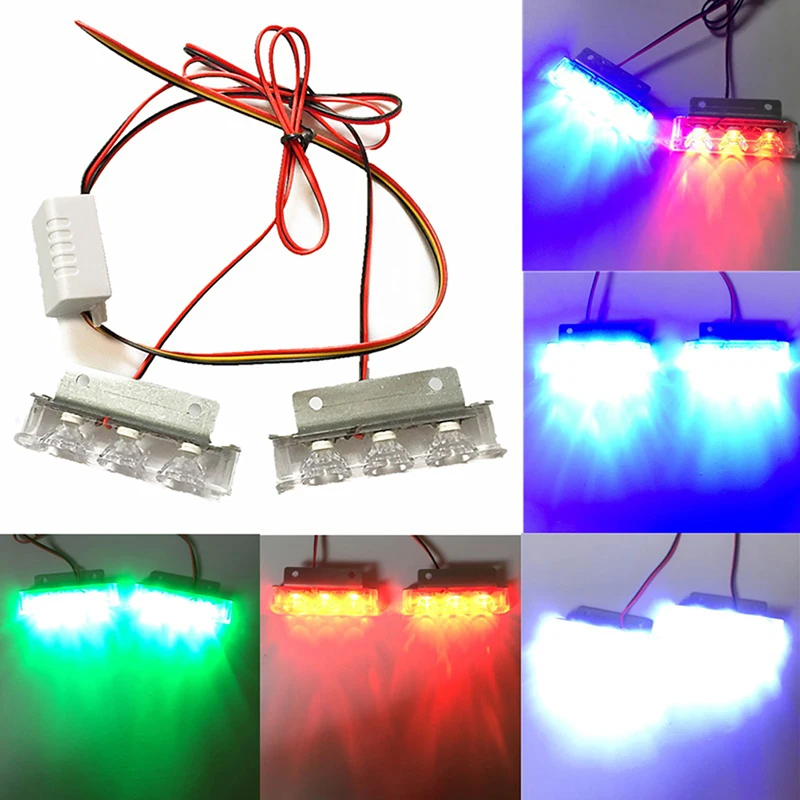 Lumière stroboscopique à LED haute puissance pour voiture et camion, pompier et police, lumières d'iode d'urgence clignotantes, rouge, bleu, blanc, vert, 12V