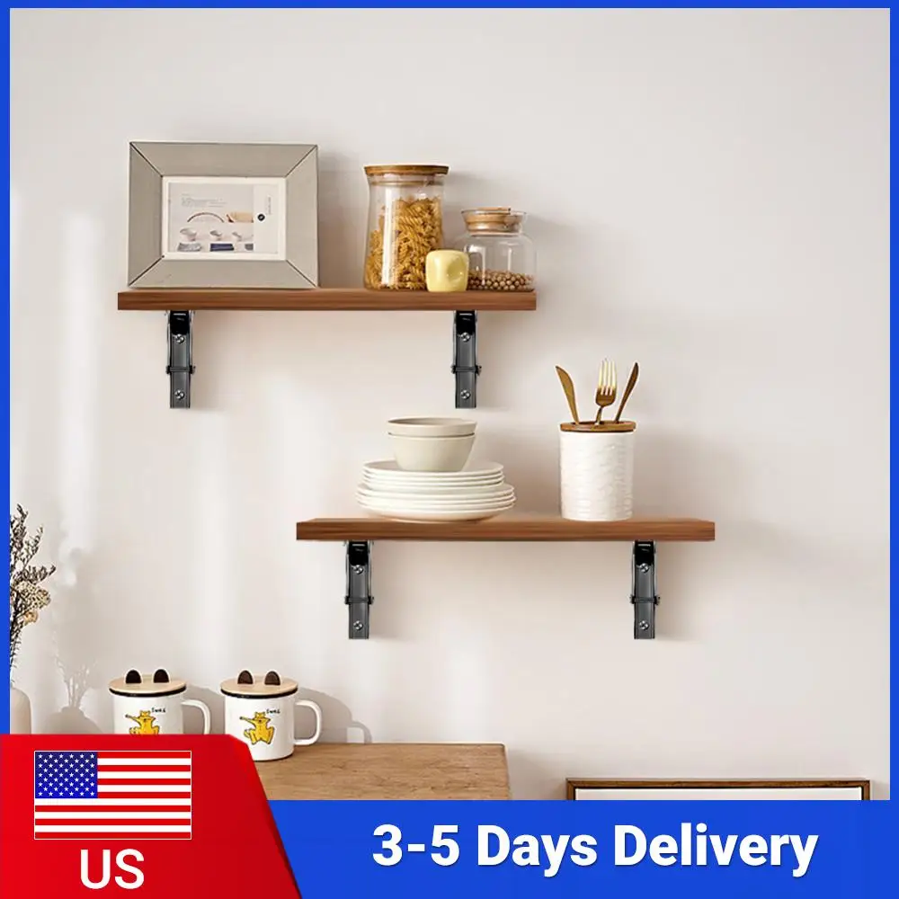 

2Pcs Folding Shelf Brackets Max Load 90kg/198lb Floating Shelf Brackets Stainless Steel Multi-Function for DIY Home Table Bench