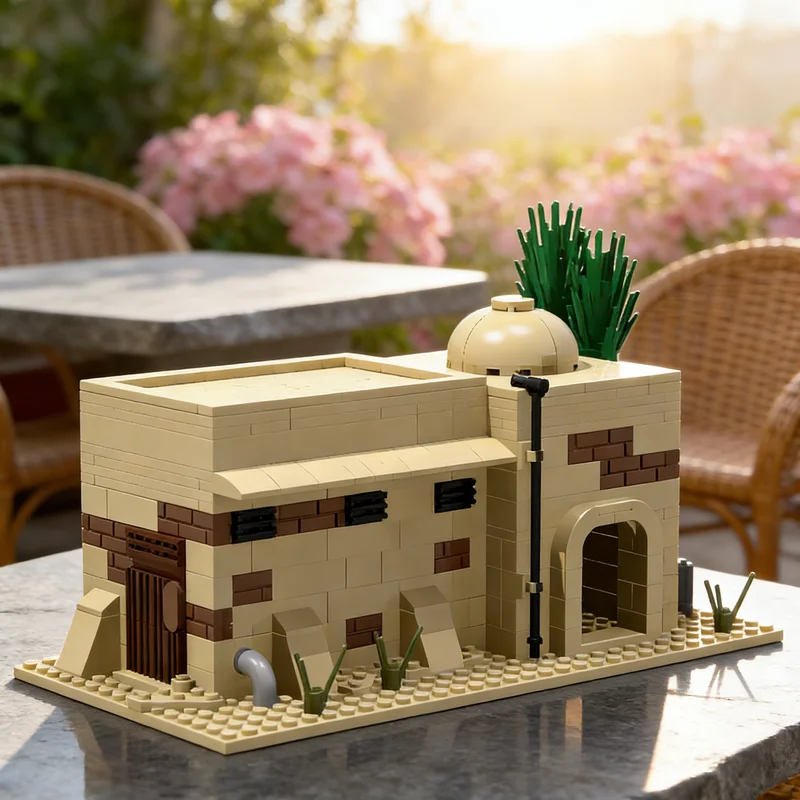 

369 деталей MOC: Модель звездолета «Дом в пустыне Татуин» (4 звезды), конструктор, подарок для самостоятельной сборки, креативный коллекционный декор, премиум-класс для взрослых