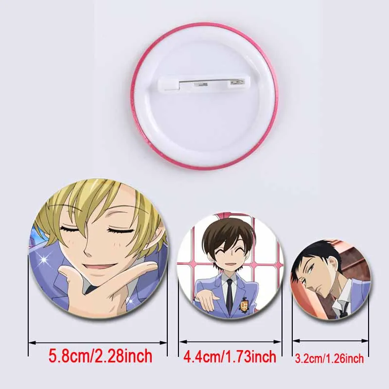 Épinglettes rondes créatives, broche d'insigne de dessin animé, accessoires de bijoux, cadeaux d'anime, Ouran, club d'hôte de lycée, rick, 58mm, 32mm, 44mm