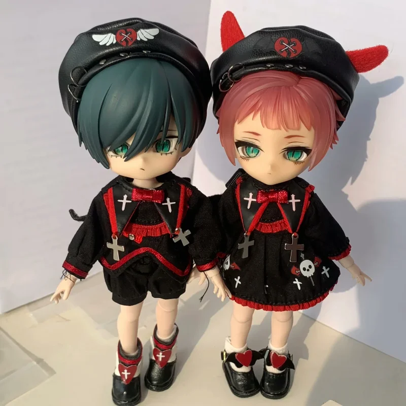 

New Ob11 Clothes Dark Devil Angel Hat Coat Pants Dress Set Shoes For P9, Ymy, Ufdoll, Gsc, 1/12bjd, Obitsu11 Doll Accessories