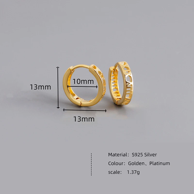 KAMIRA 925 Sterling Silver Fashion Hollowed Hoop Earrings for Women Banquet Party Luxury Charms Jewelry Summer Piercing Earrings