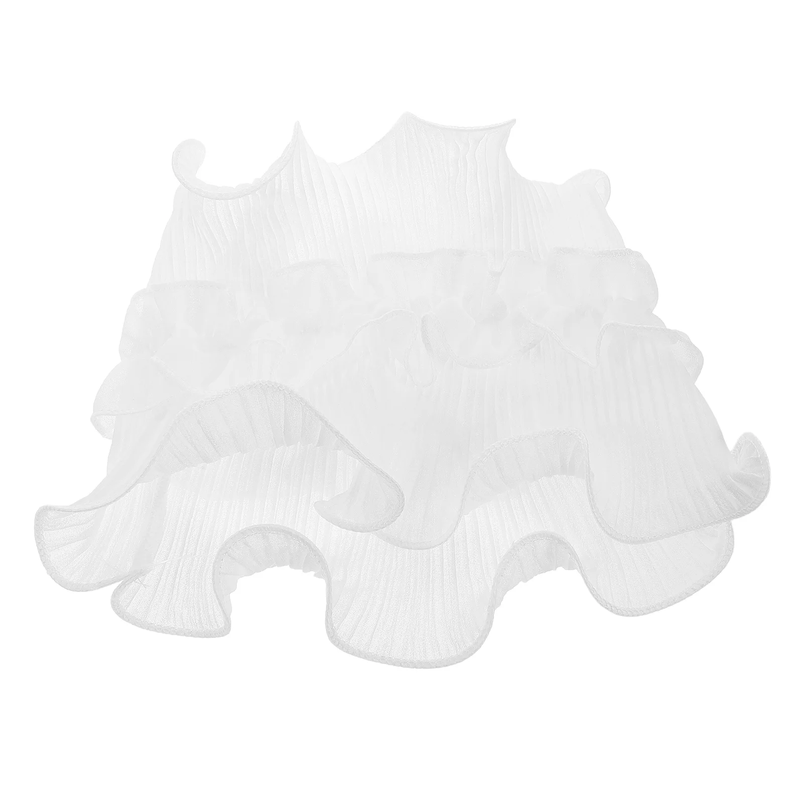 

Detachable Faux Collar Shawl for Women White High Turtleneck Ruffle Lace Collar Elegant Shirt Blouse Layering Accessory