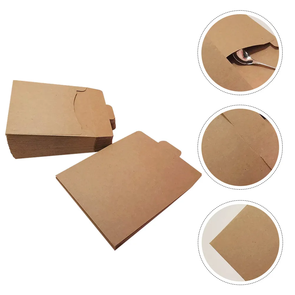

Набор из 50 коричневых крафт-пакетов для CD-дисков, документов и подарков, многофункциональные конверты-футляры для карт и файлов