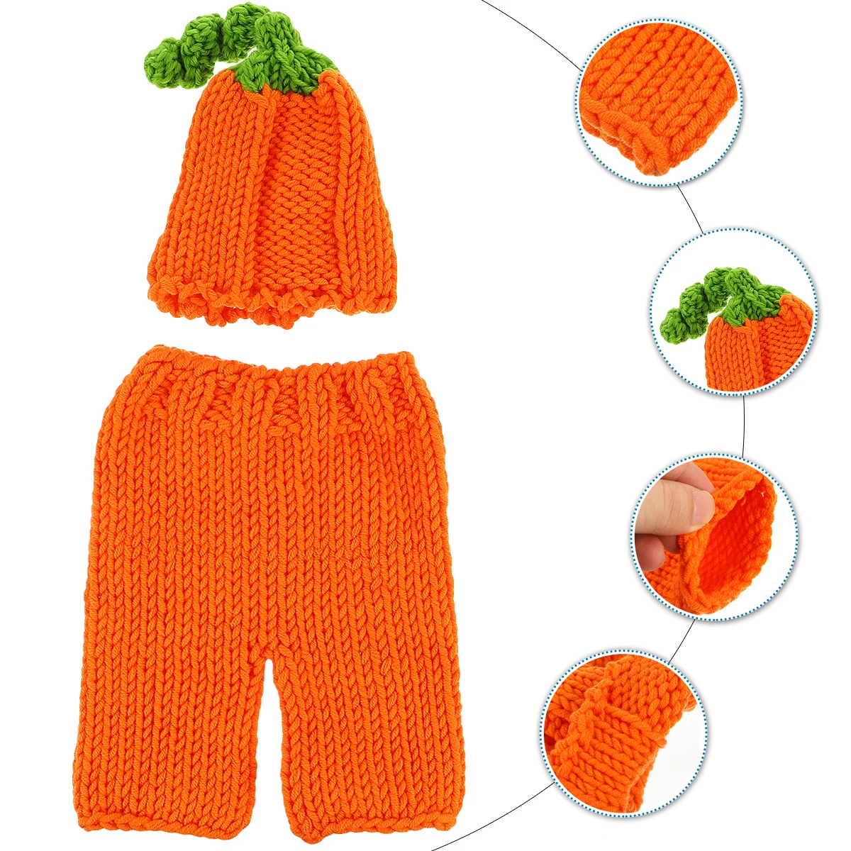 

1Set Newborn Baby Pumpkin Costume 0-1 Months Cotton Knitted Clothes Baby Halloween Photo Props Outfit Halloween Costume