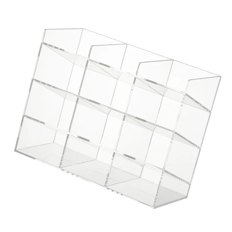 New Acrylic Art Supply Clear Marker Storage Container Large Capacity Divided Pen Holder for Home or Office