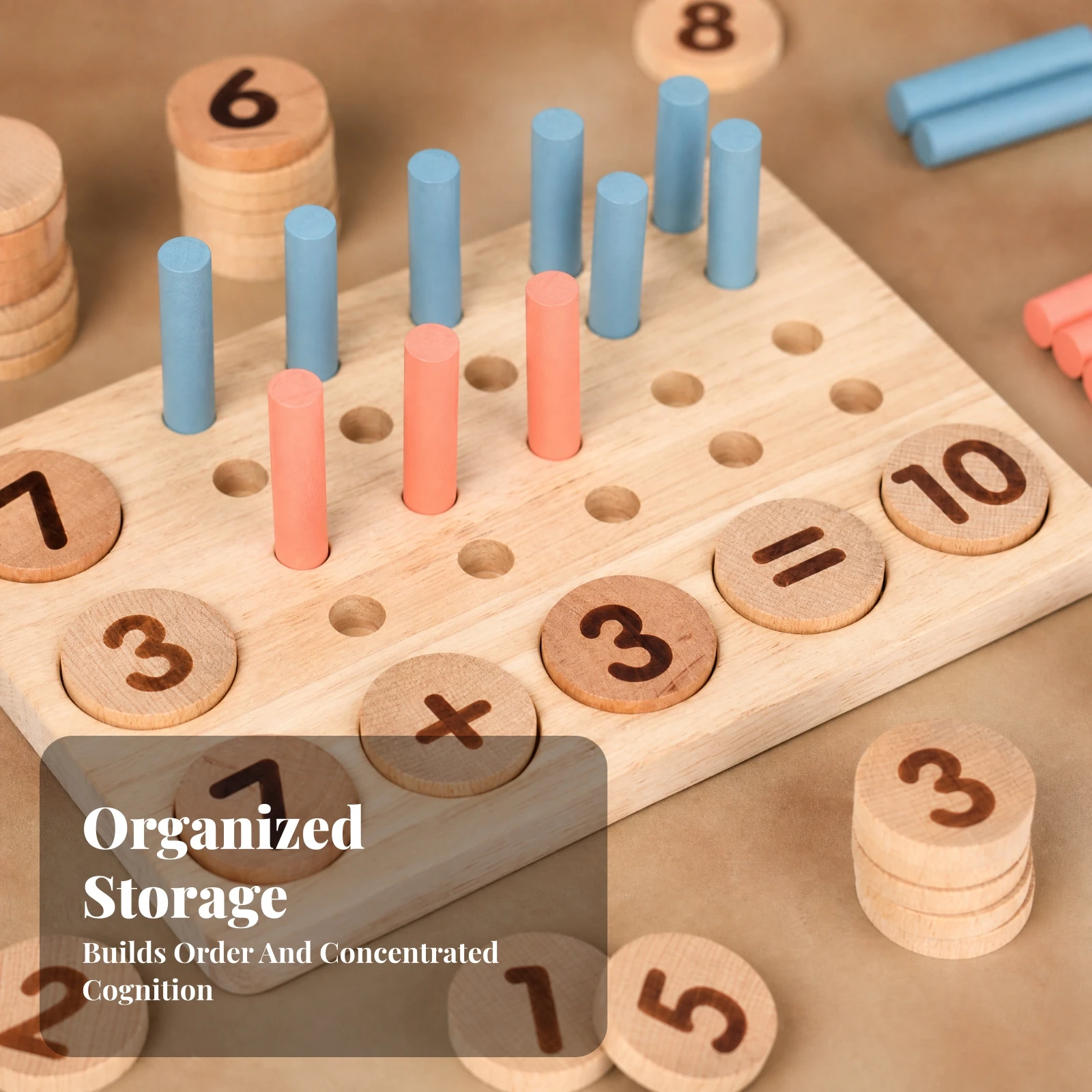 Hands-on Arithmetic Practice Board Preschool Hands-on Learning Number Matching Board Peg Counter with Number Boards Kindergarten