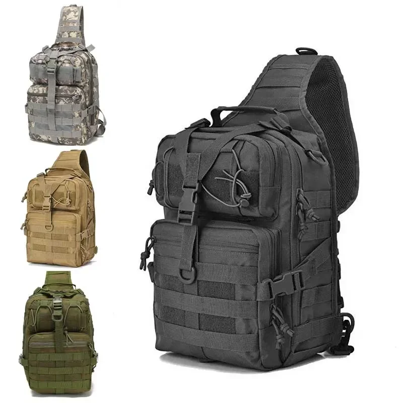 Men's Backpack Tactical Assault Pack Crossbody Sling Bag Waterproof Rucksack Bag Outdoor Hiking Camping Pack Man Shoulder Bags