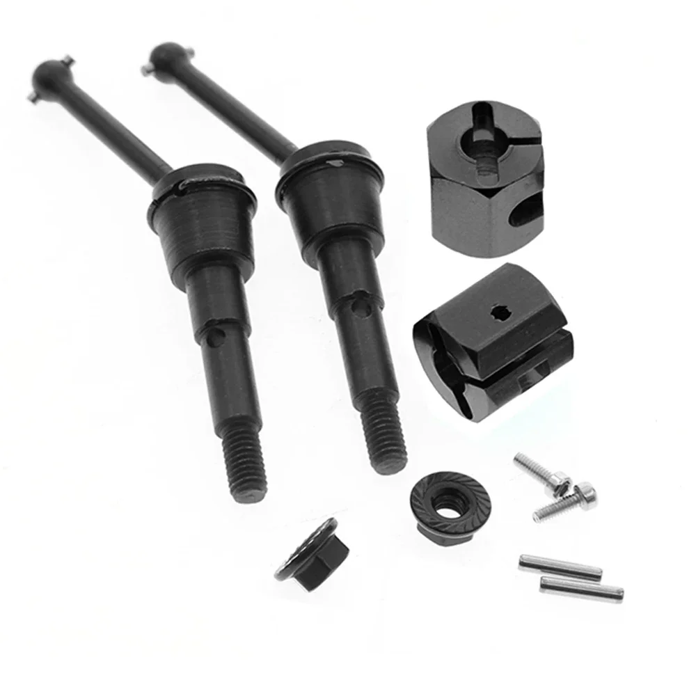 2Pcs Alloy Steel CVD Axles And Nuts Set for Tamiya SW-01 SW01 1/24 Scale 4WD RC Monster Truck Upgrade Durable Replacement Part