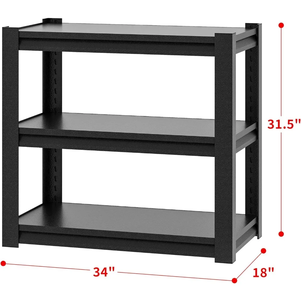 Garageplanken Voor Zwaar Gebruik, Garageopslag Planken Voor Zware Rekken, Verstelbare Metalen Planken Met 3 Niveaus Voor Opslag