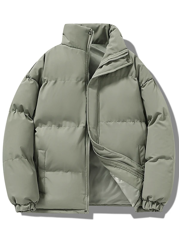 

Новая мужская хлопковая куртка 2025 года: зимняя, короткая, повседневная, утепленная, с воротником-стойкой, теплая верхняя одежда из полиэфирного волокна, стандартный крой, Cleanfit