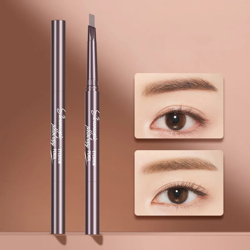 Black/brown/grey Eyebrow Pencil With Brush Double-headed Waterproof Eyebrow Pen Automatic Triangle Brow Pencil Eyebrow Cosmetics