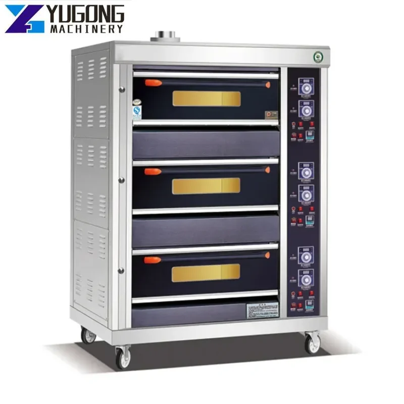 

YG Hot Sale Commercial Oven Machine Portable 3 Deck 6 Trays Cake Bread Bakery Gas Oven Widely Using Equipment Sale for Bakery