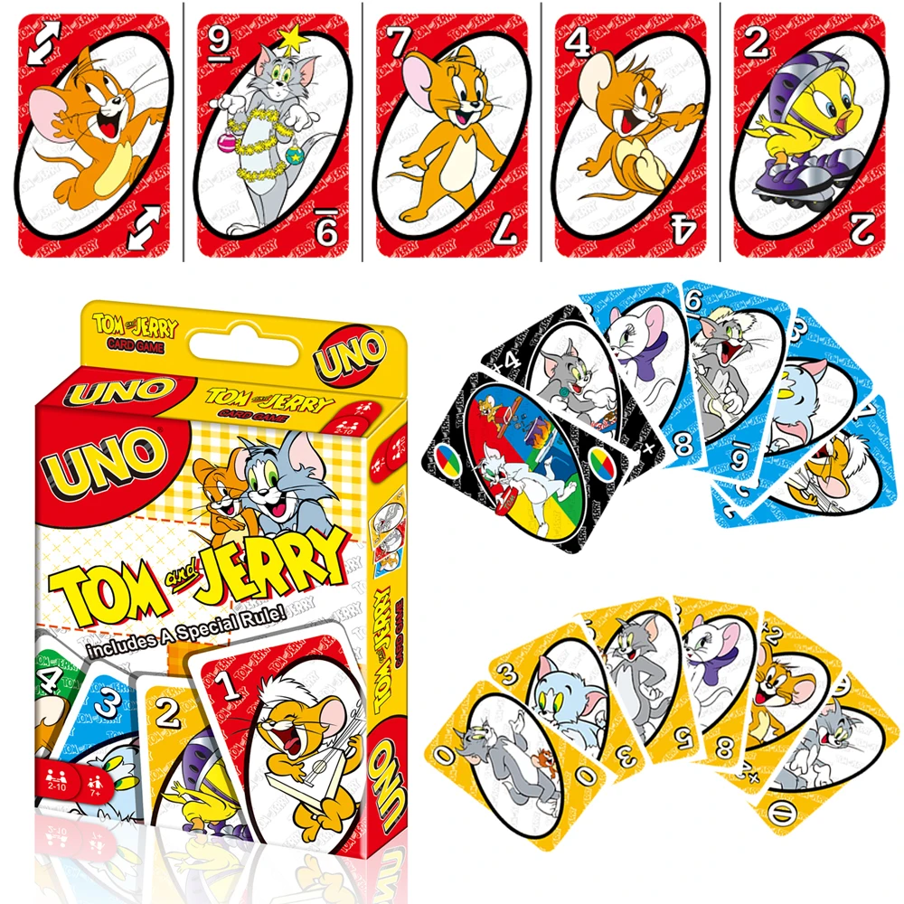 UNO TOM AND JERRY Matching Card Game SHOWEM Multiplayer Family Party Boardgame Funny Friends Entertainment Puzzle Poker