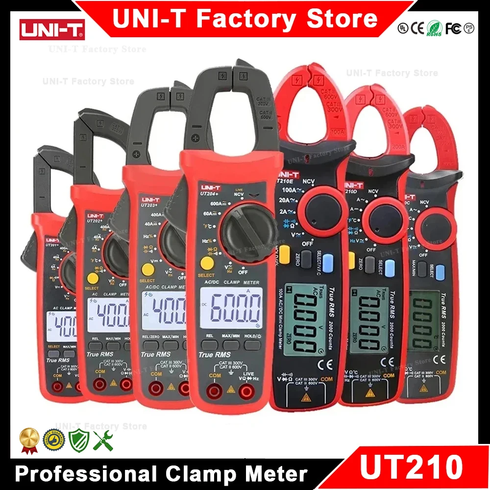 UNI-T Clamp Meter UT202 UT202A UT203 UT204 Plus UT210D UT210E Digital Professional Pliers Multimeter Electrical Multi Tester